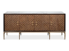 Palisade Tan Shagreen Credenza - Ornate Home