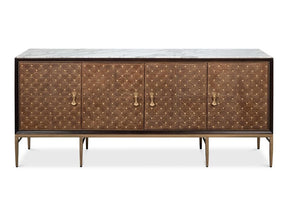 Palisade Tan Shagreen Credenza - Ornate Home