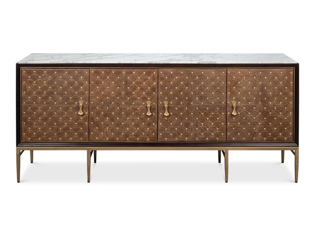 Palisade Tan Shagreen Credenza - Ornate Home