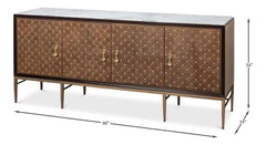 Palisade Tan Shagreen Credenza - Ornate Home