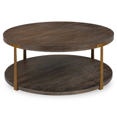Palisade Woodtone Round Wood Coffee Table - Ornate Home