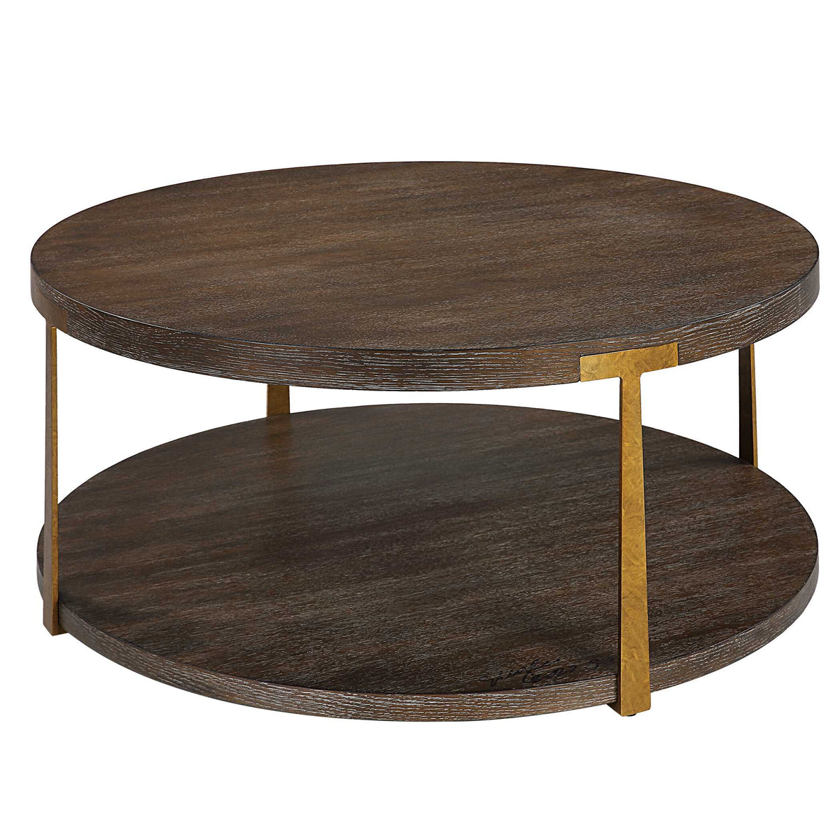 Palisade Woodtone Round Wood Coffee Table - Ornate Home