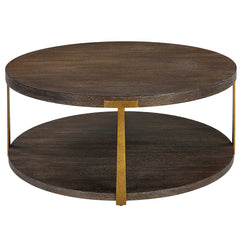 Palisade Woodtone Round Wood Coffee Table - Ornate Home