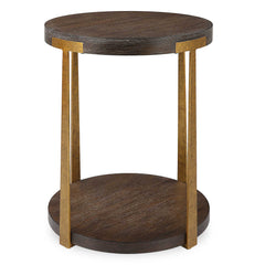 Palisade Woodtone Round Wood Side Table - Ornate Home