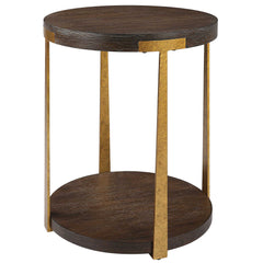 Palisade Woodtone Round Wood Side Table - Ornate Home