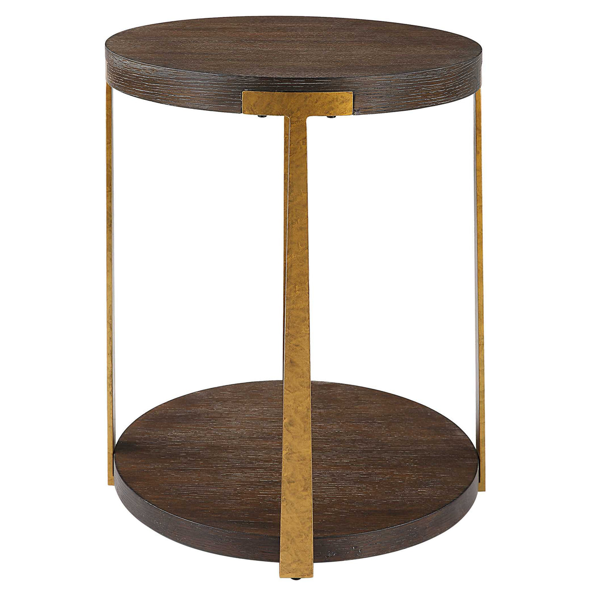 Palisade Woodtone Round Wood Side Table - Ornate Home
