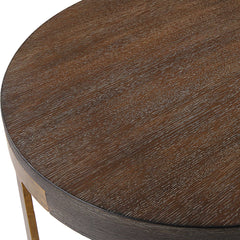 Palisade Woodtone Round Wood Side Table - Ornate Home