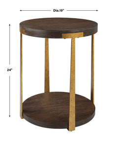 Palisade Woodtone Round Wood Side Table - Ornate Home