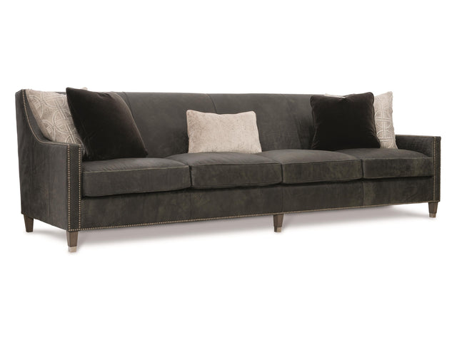 Palisades Charcoal Leather Sofa - Ornate Home