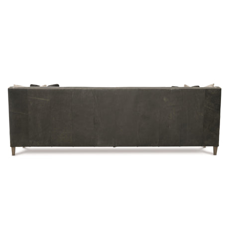Palisades Charcoal Leather Sofa - Ornate Home