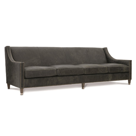 Palisades Charcoal Leather Sofa - Ornate Home