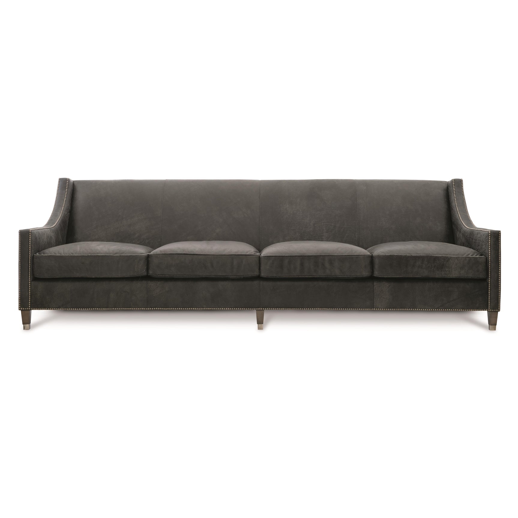 Palisades Charcoal Leather Sofa - Ornate Home
