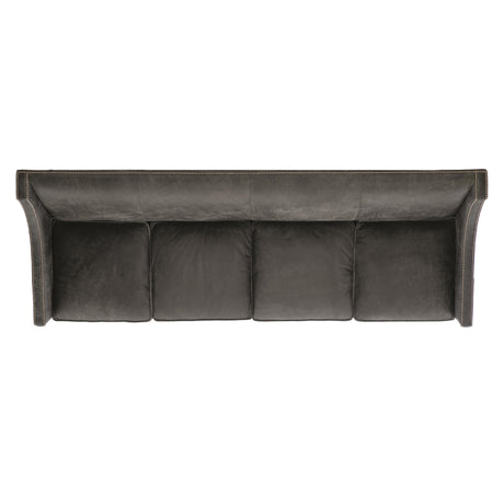 Palisades Charcoal Leather Sofa - Ornate Home