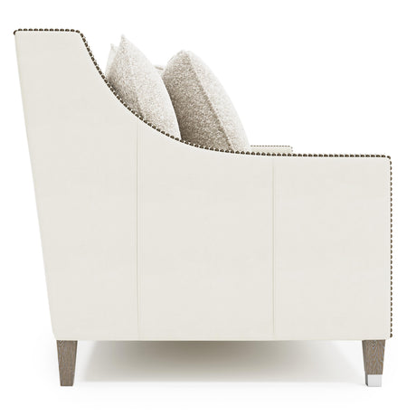 Palisades White/Cream Leather Sofa - Ornate Home