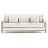 Palisades White/Cream Leather Sofa - Ornate Home