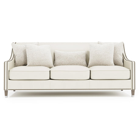 Palisades White/Cream Leather Sofa - Ornate Home
