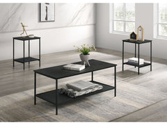 Pallas Black 3 Pc. Table Set - Ornate Home