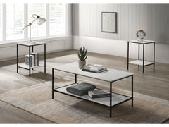 Pallas White 3 Pc. Table Set - Ornate Home