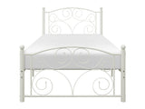 Pallina White Twin Metal Platfom Bed - Ornate Home