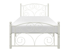 Pallina White Twin Metal Platfom Bed - Ornate Home