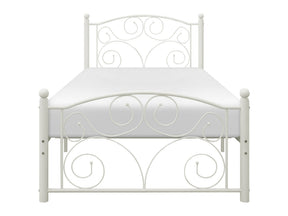 Pallina White Twin Metal Platfom Bed - Ornate Home