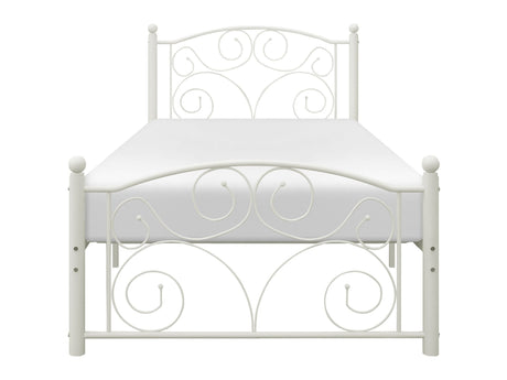 Pallina White Twin Metal Platfom Bed - Ornate Home