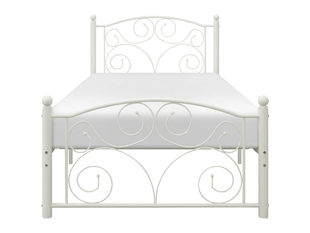 Pallina White Twin Metal Platfom Bed - Ornate Home