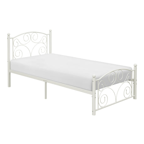 Pallina White Twin Metal Platfom Bed - Ornate Home