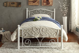 Pallina White Twin Metal Platfom Bed - Ornate Home