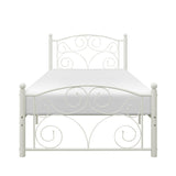Pallina White Twin Metal Platfom Bed - Ornate Home