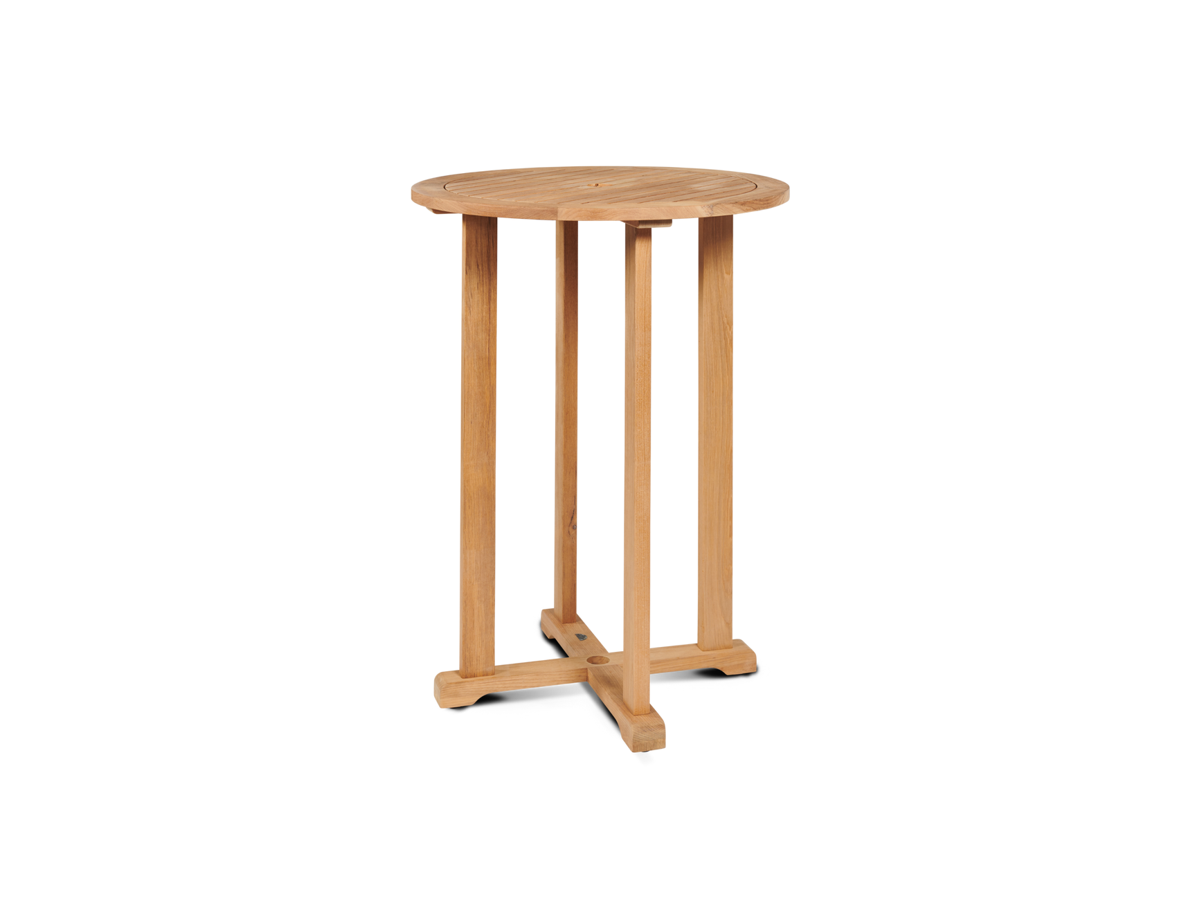 Palm 3-Piece Round Teak Outdoor Bar Height Dining Set - Ornate Home