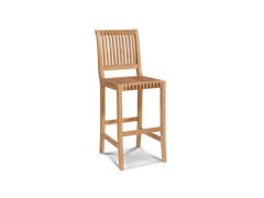 Palm 3-Piece Round Teak Outdoor Bar Height Dining Set - Ornate Home