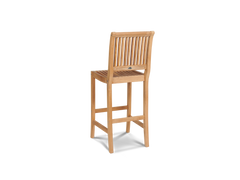 Palm 3-Piece Round Teak Outdoor Bar Height Dining Set - Ornate Home