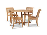 Palm 5-Piece Round Teak Outdoor Dining Set - Ornate Home