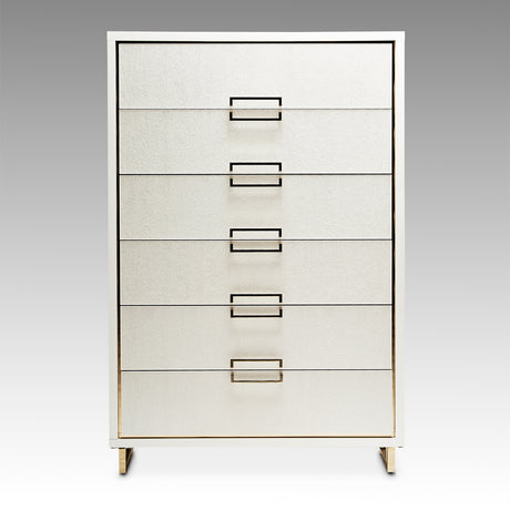 Palm Gate Cloud White 6-Drawer Chest - Ornate Home