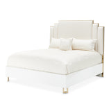 Palm Gate Cloud White/Cream Upholstered Bed - Ornate Home