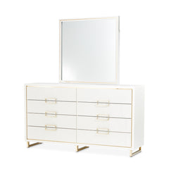 Palm Gate Cloud White Dresser with Mirror - Ornate Home