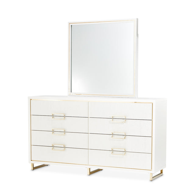 Palm Gate Cloud White Dresser with Mirror - Ornate Home