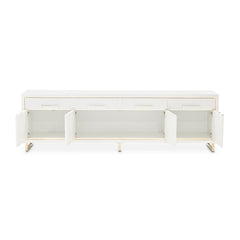 Palm Gate Cloud White Media Cabinet - Ornate Home