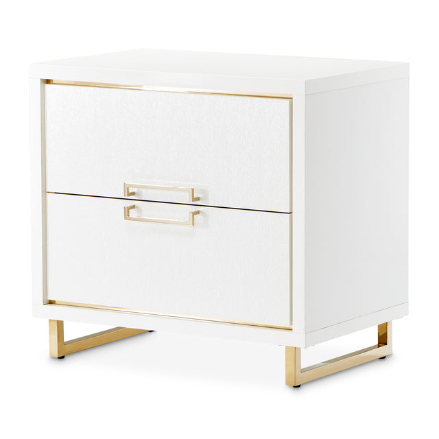 Palm Gate Cloud White Nightstand - Ornate Home