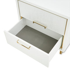 Palm Gate Cloud White Nightstand - Ornate Home