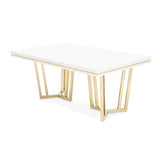 Palm Gate Cloud White Rectangular Dining Table - Ornate Home