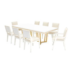 Palm Gate Cloud White Rectangular Dining Table - Ornate Home