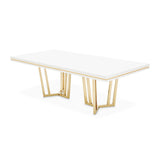 Palm Gate Cloud White Rectangular Dining Table - Ornate Home