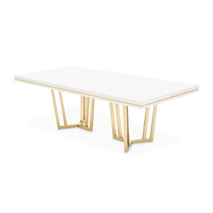 Palm Gate Cloud White Rectangular Dining Table - Ornate Home