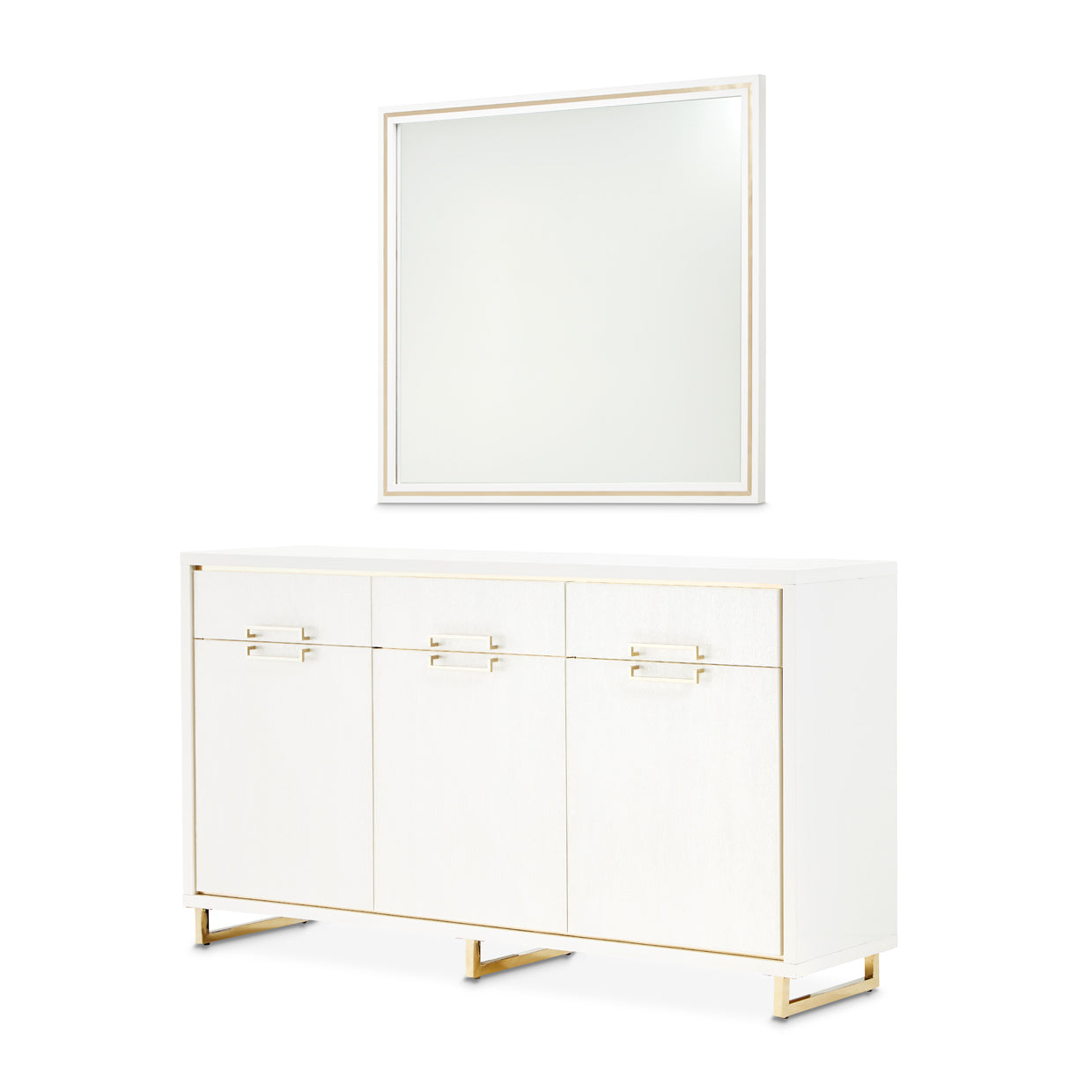 Palm Gate Cloud White Sideboard with Mirror - Ornate Home
