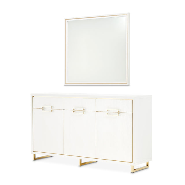Palm Gate Cloud White Sideboard with Mirror - Ornate Home