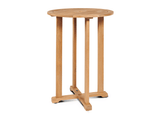 Palm Round Teak Outdoor Bar Height Bistro Table with Umbrella Hole - Ornate Home
