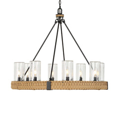 Palm Royal Black 8 Light Indoor-Outdoor Chandelier - Ornate Home