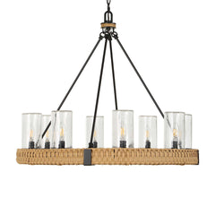 Palm Royal Black 8 Light Indoor-Outdoor Chandelier - Ornate Home